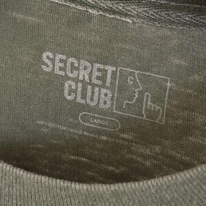 Secret Club Olive BORN AGAIN CHRISTIAN DIOR Green T-Shirt